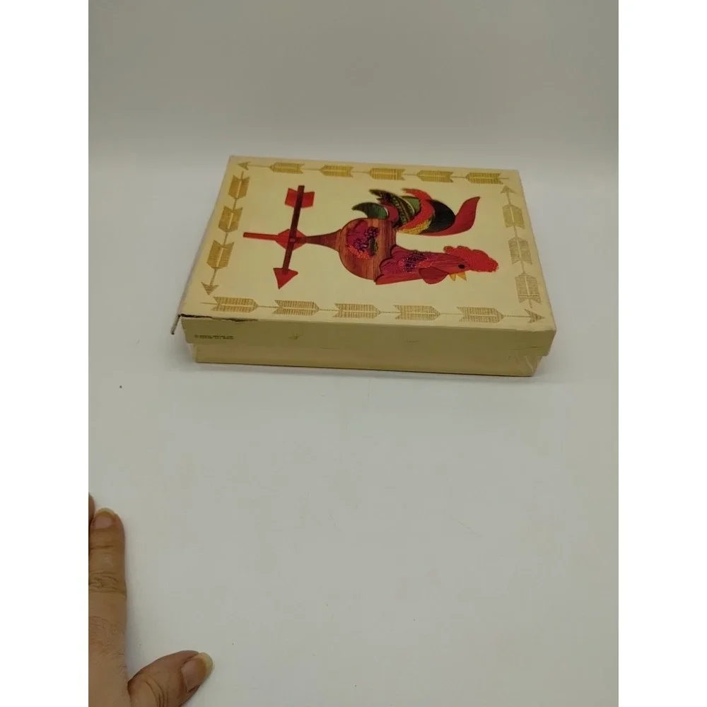 American Greetings Rooster Weathervane Folk Art Stationery Vintage